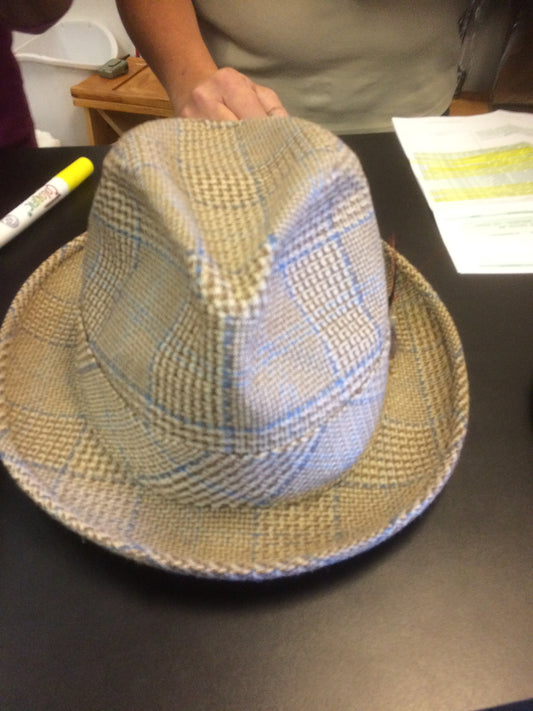 Tan Plaid Trilby Mens Hat