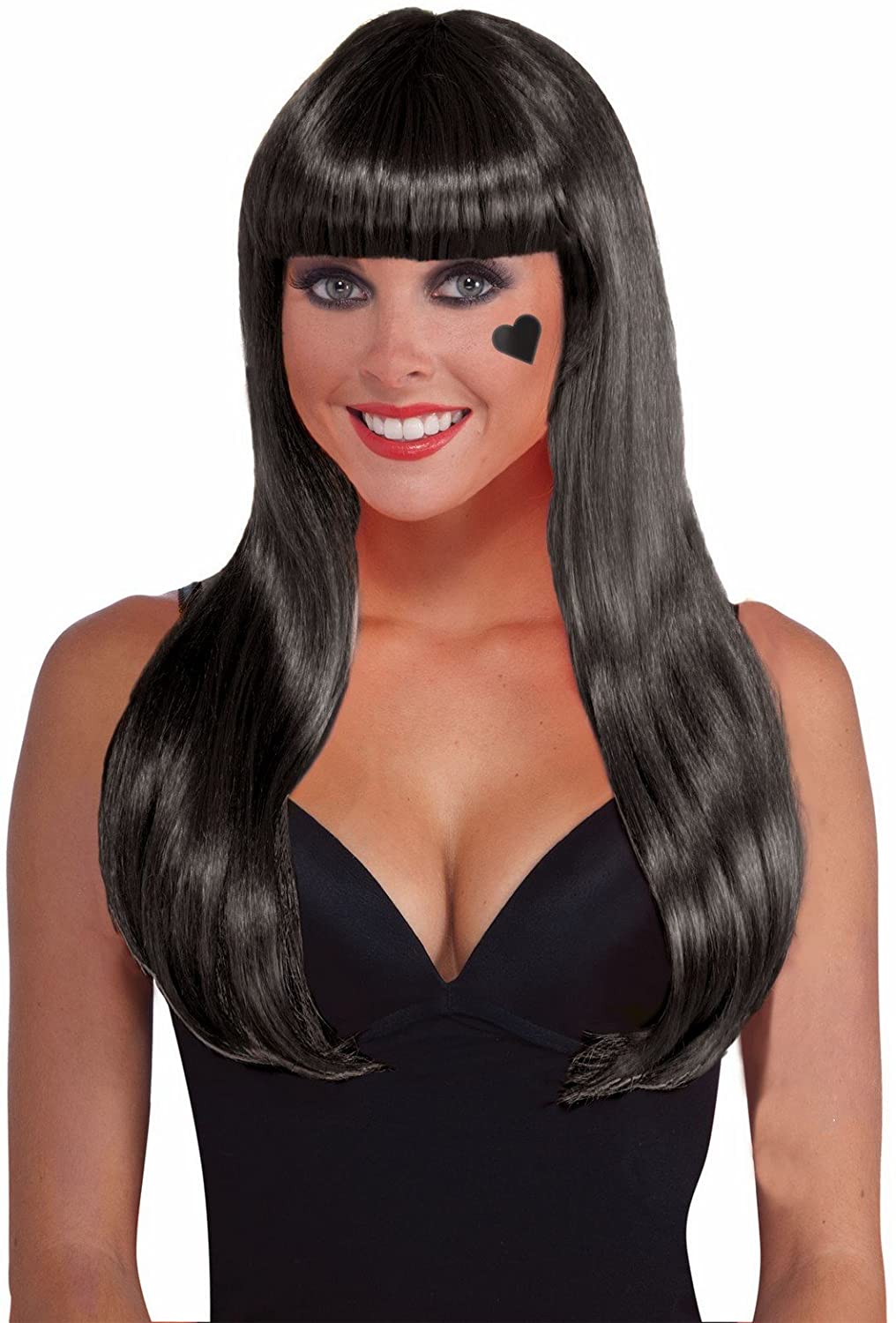Women's Sassy Long Wig w/Bangs Costume Accessory