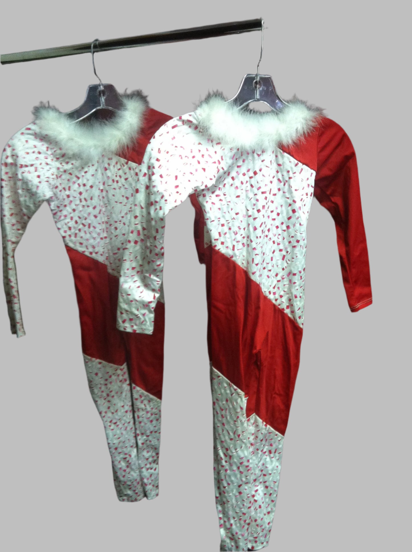 Candy Cane Unitard w/marabou Holiday Costume Child Small