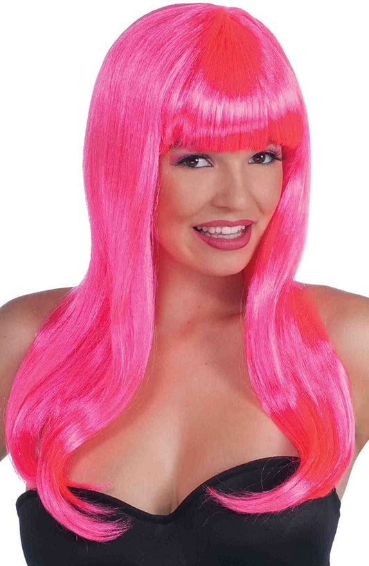 Women's Sassy Long Wig w/Bangs Costume Accessory
