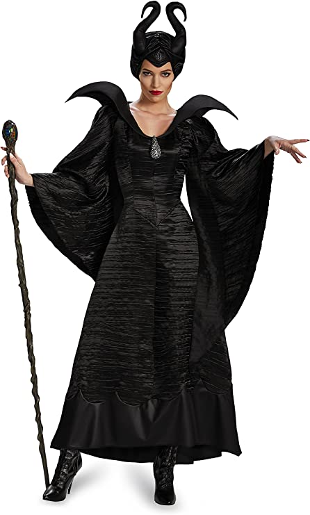 Maleficent Women's Costume with Horns Large Ladies Size 12