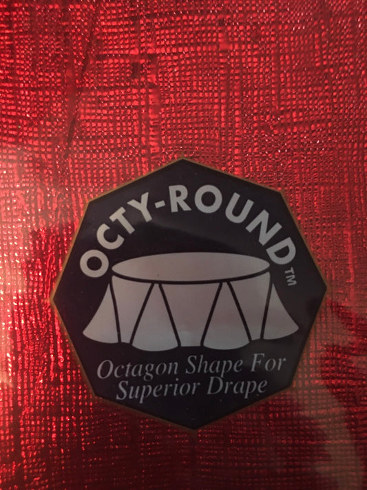 Metallic Opalescence 82" Round Table Cover Red