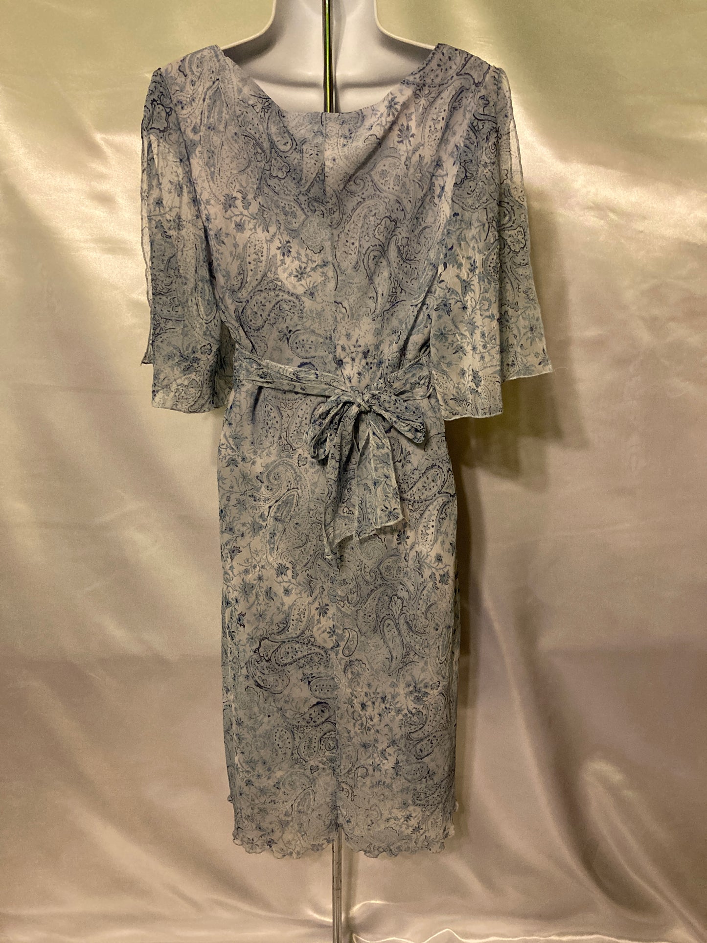 Be Smart Blue Dress, Ruffle Sleeves Vintage 1970's style Women's Size 13