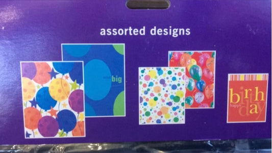 Gift Birthday Bags Assorted Value Pack of 5