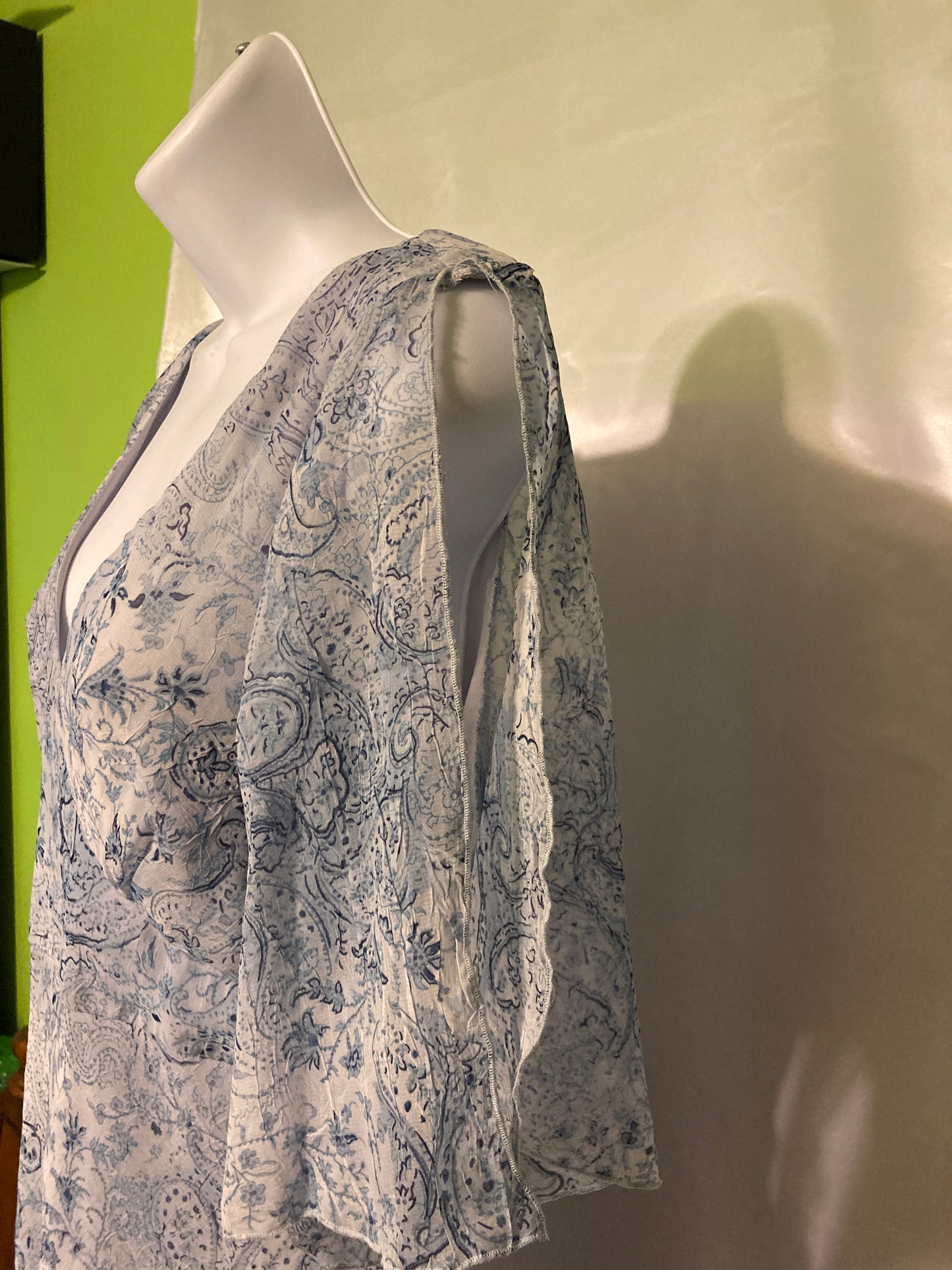 Be Smart Blue Dress, Ruffle Sleeves Vintage 1970's style Women's Size 13