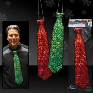Holiday PrismaticPlastic 17" Lone Neck Ties Red, Gold, Blue, Green
