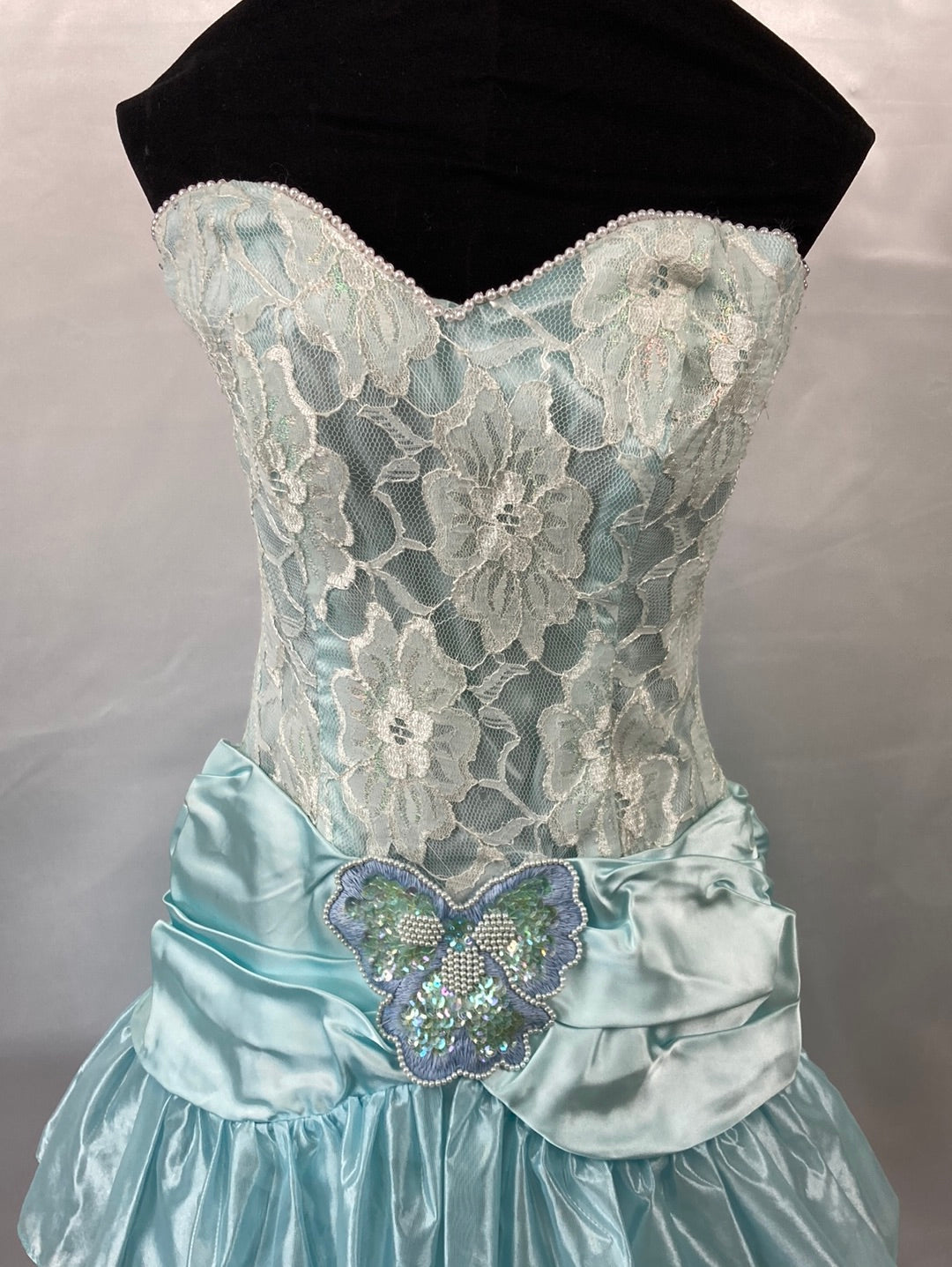 1980's Light Blue Sleeveless Vintage Dress Size XSmall