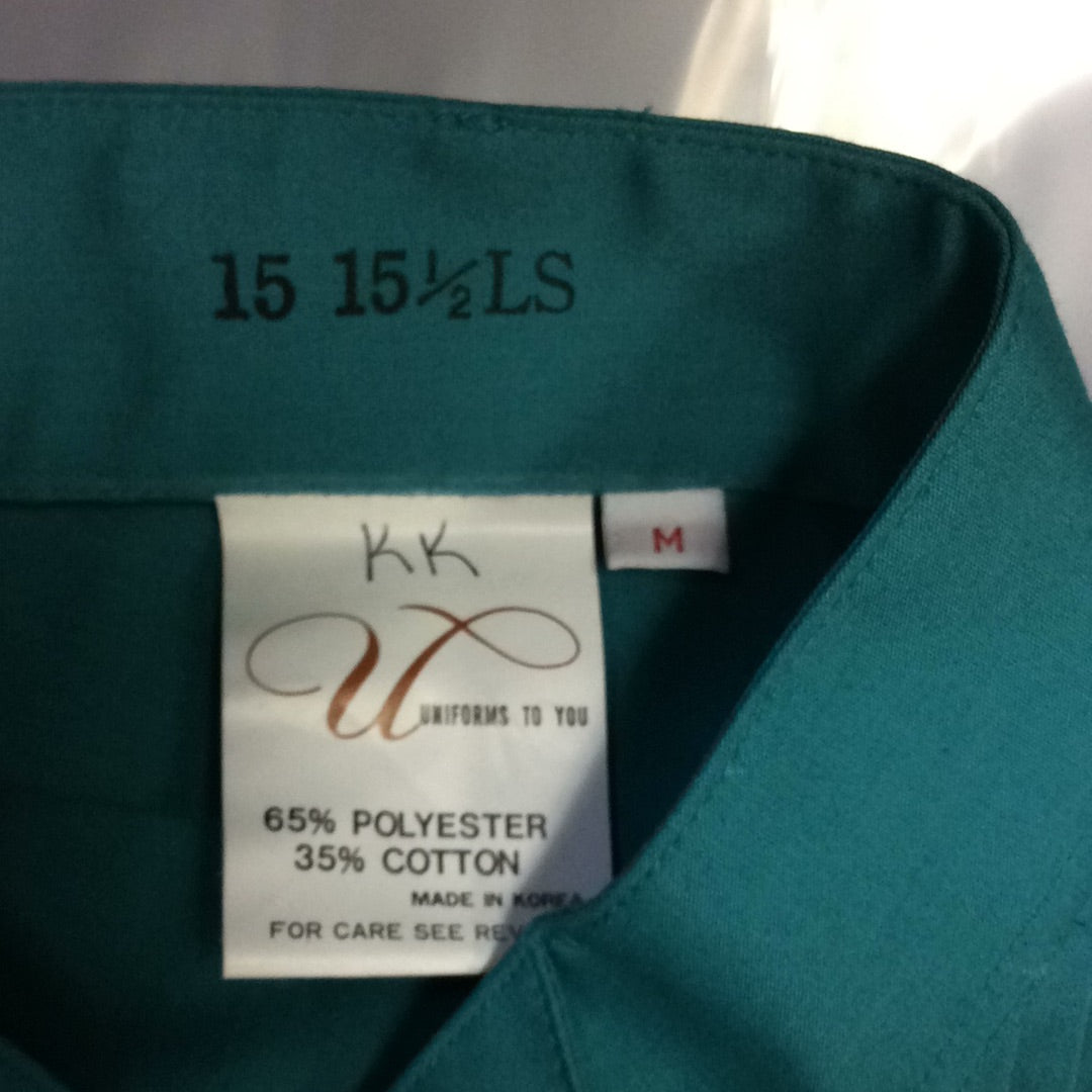 Tuxedo Shirt -Pique Bib Front Men's LS Green Shirt