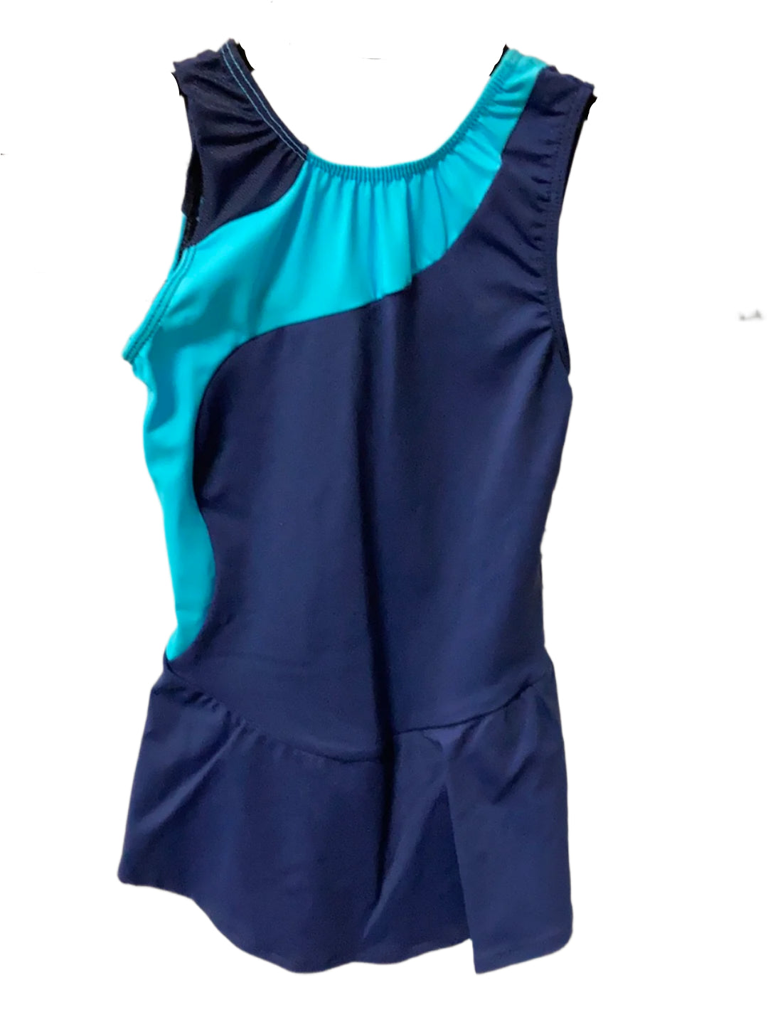 GK Blue & Teal Child Girls Medium Skating Dress SK1157