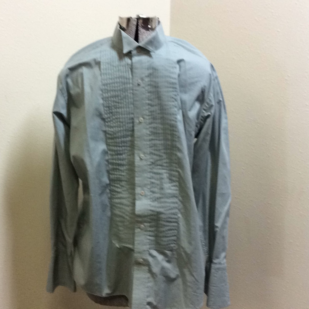 Tuxedo Shirt -Pleated Bib Front Men's Gray Preowned