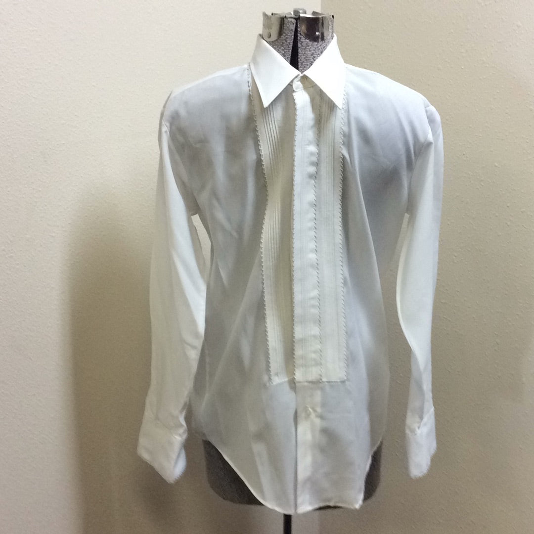 Tuxedo Shirt -Pique Bib Front Men's White 15" x 32" -Preowned
