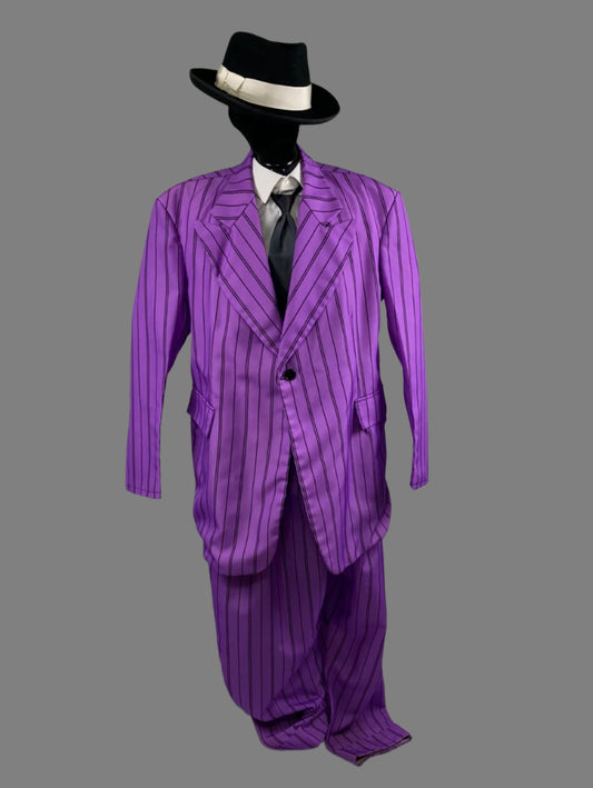 Zoot Suit Purple Mobster Costume Men's XLG - Preowned