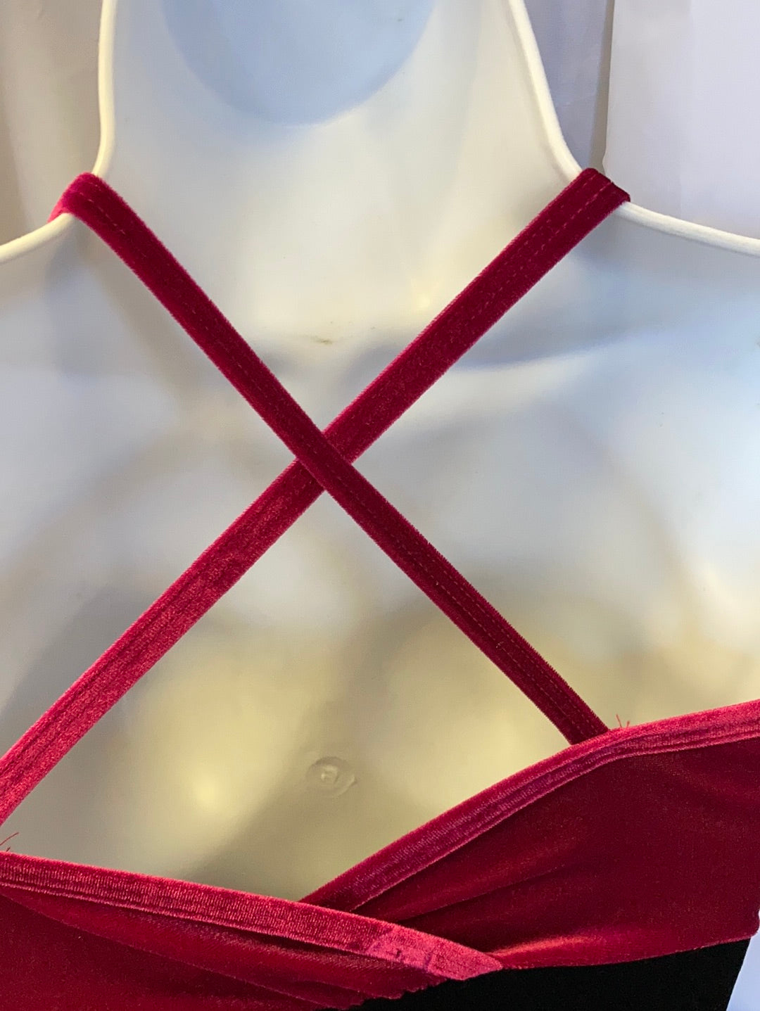 Leotard  BW Velvet Black & Fuchsia Crossover Cami Ballet Ladies Sm 7032