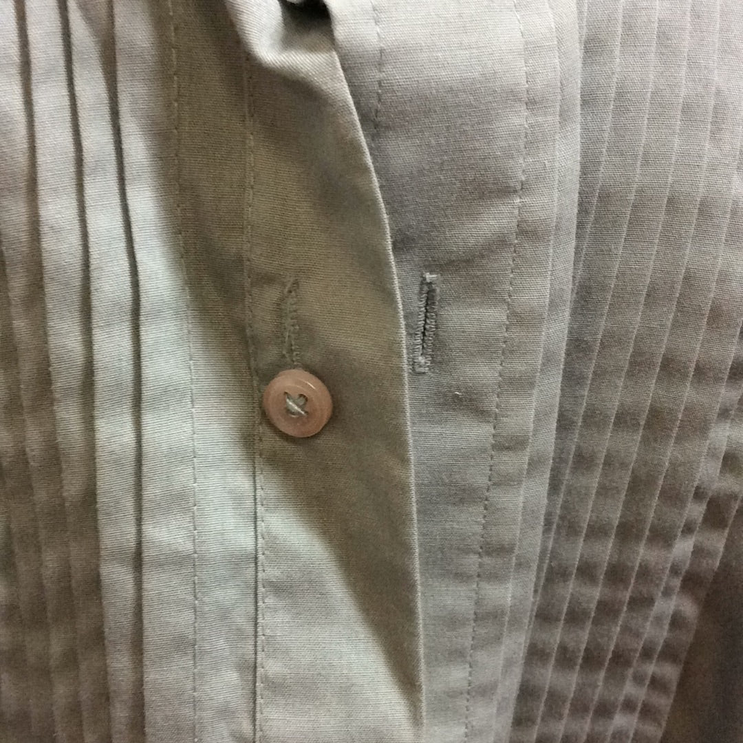 Tuxedo Shirt -Pleated Bib Front Men's Gray Preowned