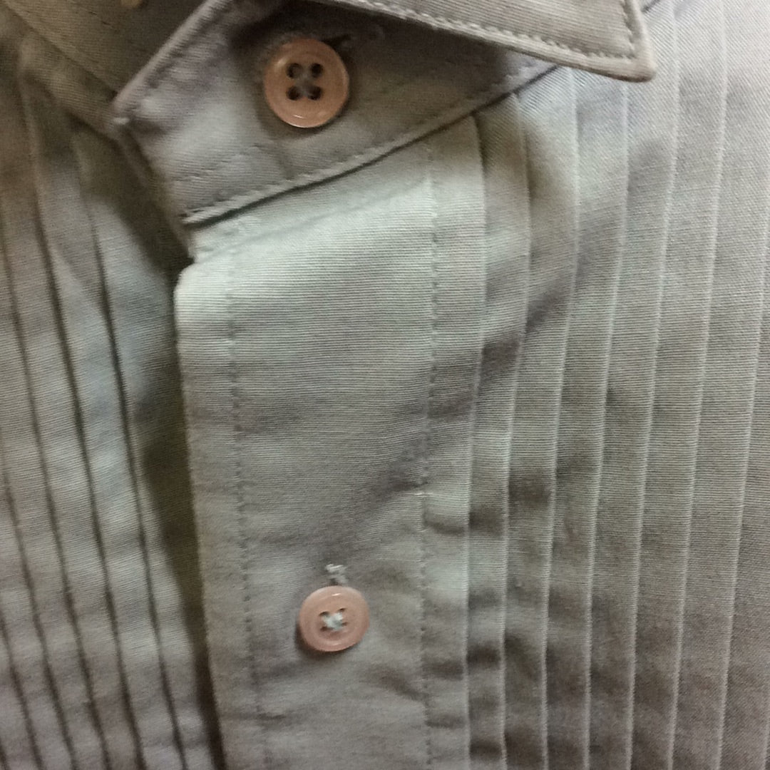 Tuxedo Shirt -Pleated Bib Front Men's Gray Preowned