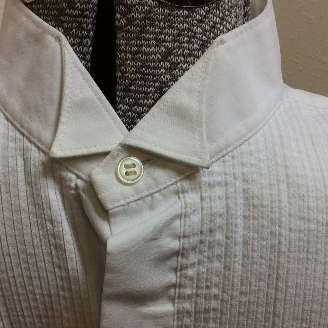 Tuxedo Shirt -Pleated / Pique Bib Front Men's White -Preowned