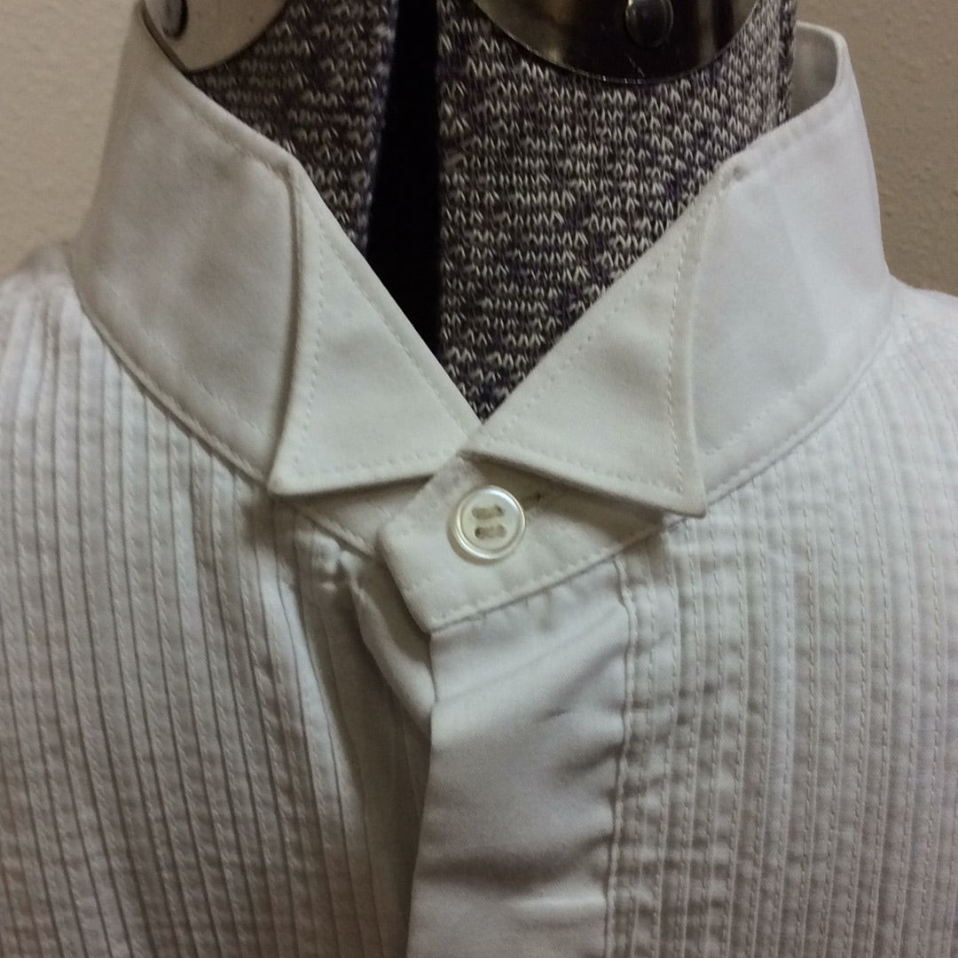 Tuxedo Shirt -Pleated / Pique Bib Front Men's White -Preowned