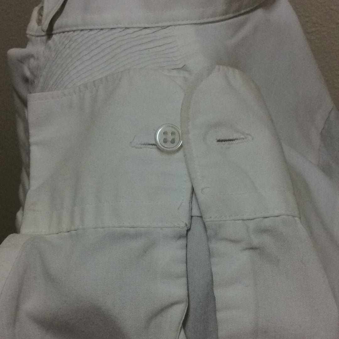 Tuxedo Shirt -Pleated / Pique Bib Front Men's White -Preowned