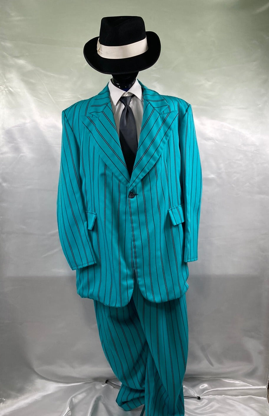 Zoot Suit Teal Green Mobster Costume Men's XLG - Preowned