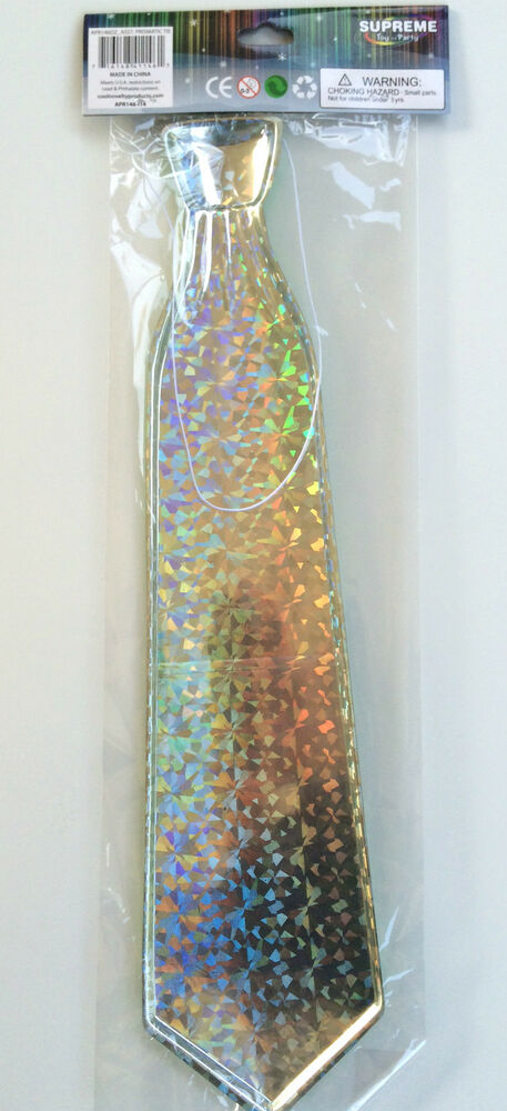 Holiday PrismaticPlastic 17" Lone Neck Ties Red, Gold, Blue, Green