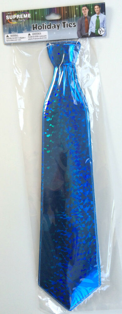 Holiday PrismaticPlastic 17" Lone Neck Ties Red, Gold, Blue, Green