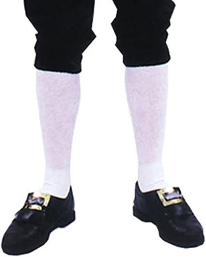 Colonial, Pilgrim, Leprechaun White Socks Costume Adult