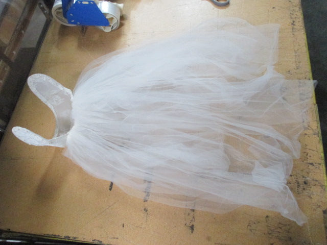 Vintage Off White Wedding Dress & Veil Long Sleeve Size 10 -12