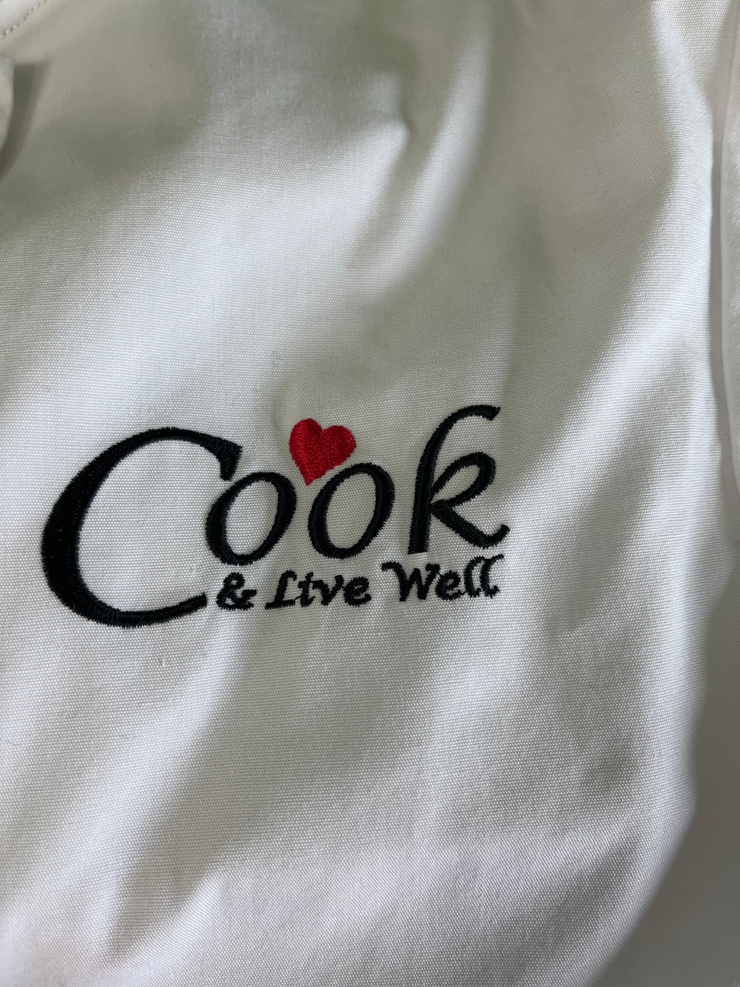 Chef Culinary Jacket - Men's Medium White long Sleeve, Black trim