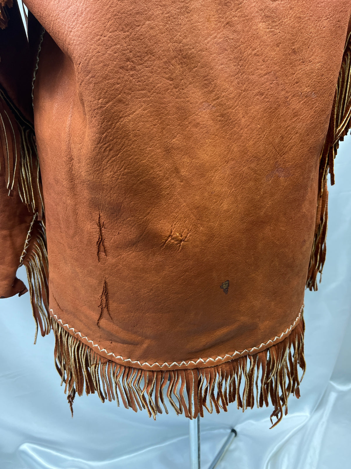Native American, Hippie Brown Buckskin Men's Top LG Adult Preowned