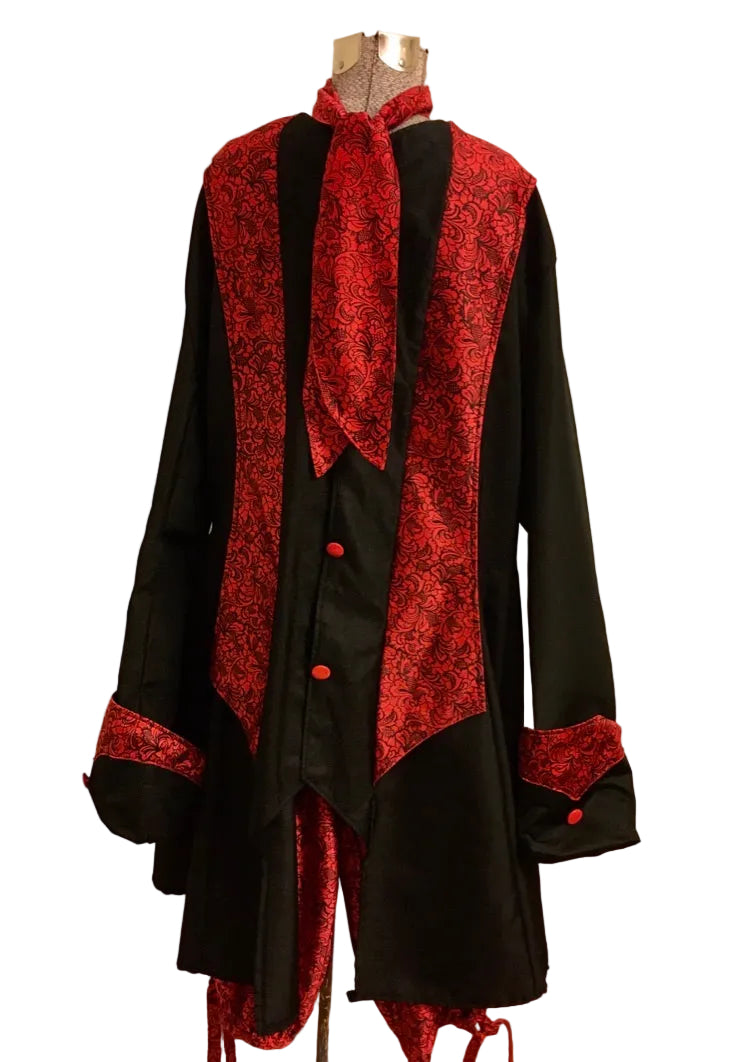 Steampunk, French Nationalist Man Black & Red OS Costume