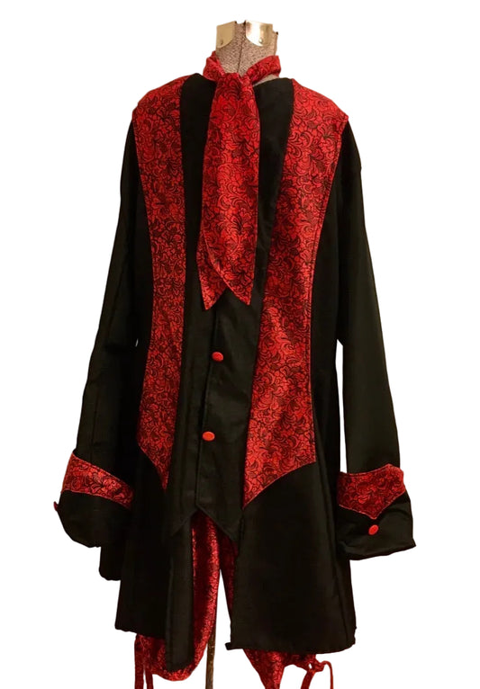 Steampunk, French Nationalist Man Black & Red OS Costume