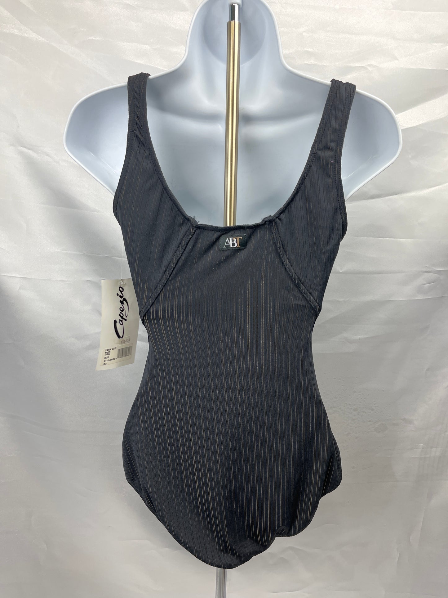 Capezio ABT Black & Gold Tank Leotard Ladies XLG #7302