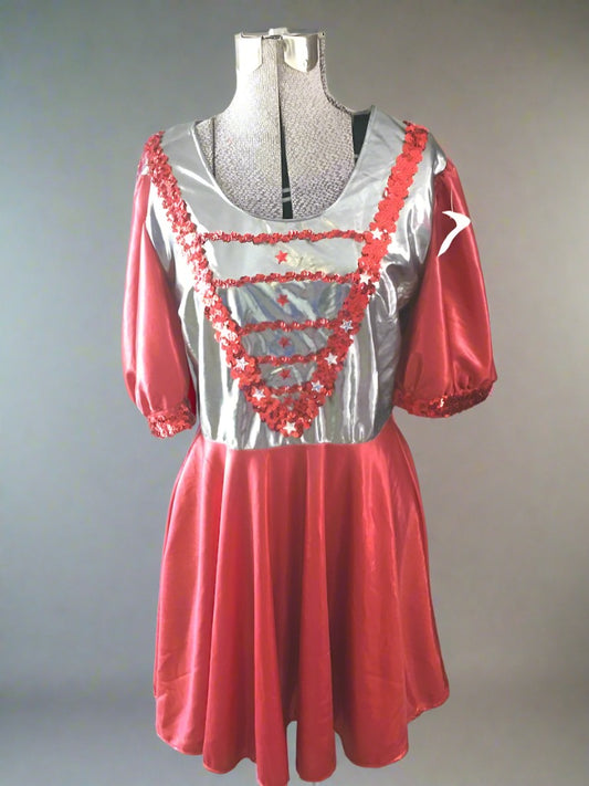 Patriotic Ladies Red & Silver Adult Costume Dress Ladies Medium