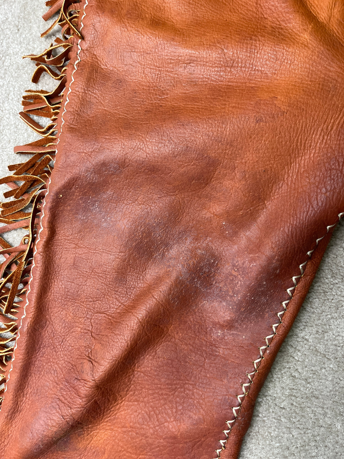 Native American, Hippie Brown Buckskin Men's Top LG Adult Preowned