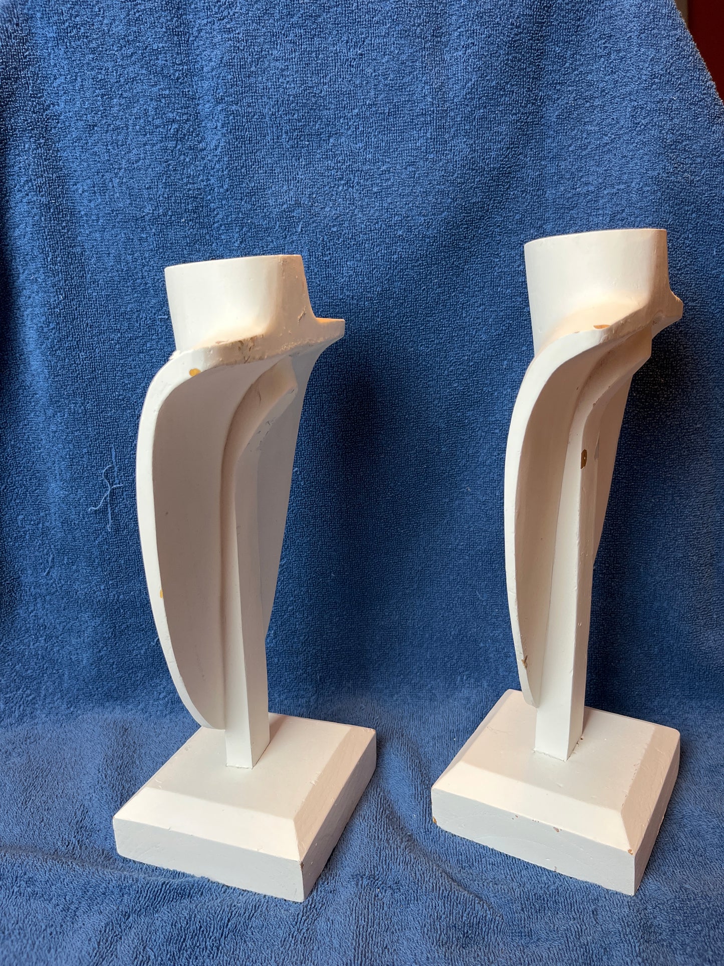 Necklace Jewelry Display  Bust- Wood White on base 13”