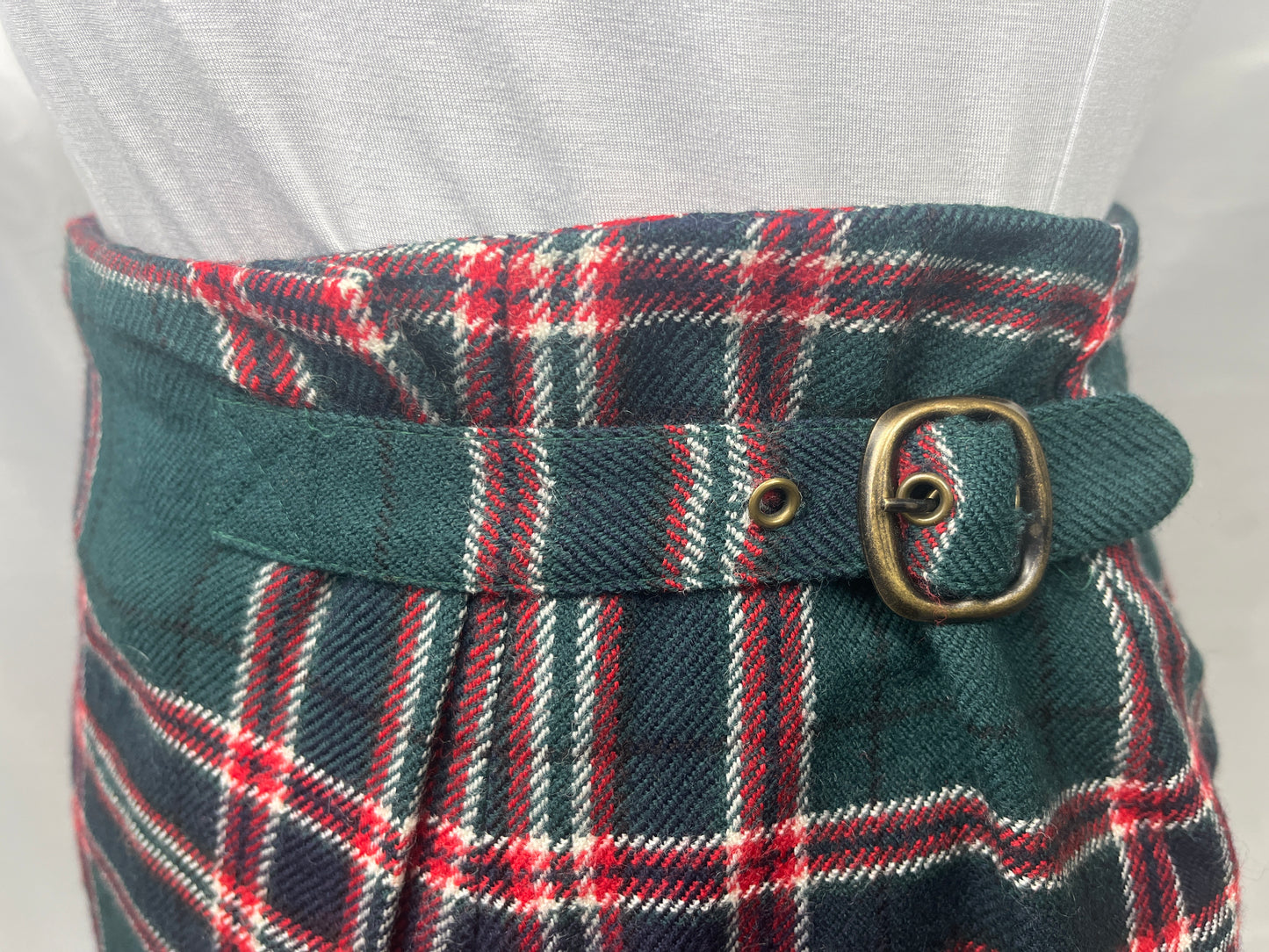 Kilt Skirt Wool Women's - Green & Red Plaid Size 14 - Charter Club