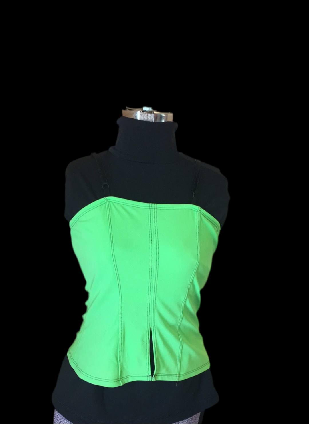 Body Wrappers Lime Green Camisole Corset Top Ladies Medium #7212