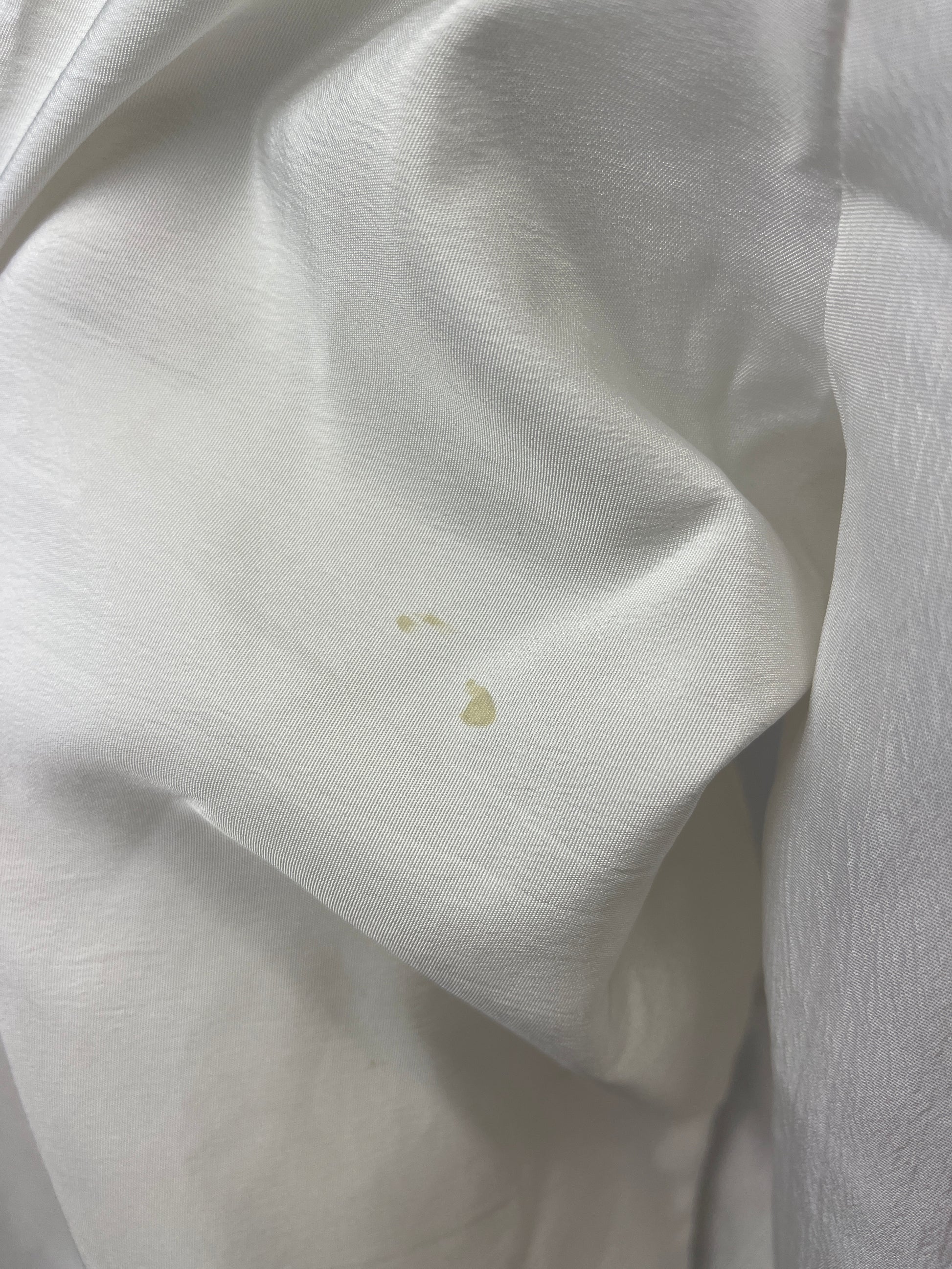 Close up of stain on sleeve