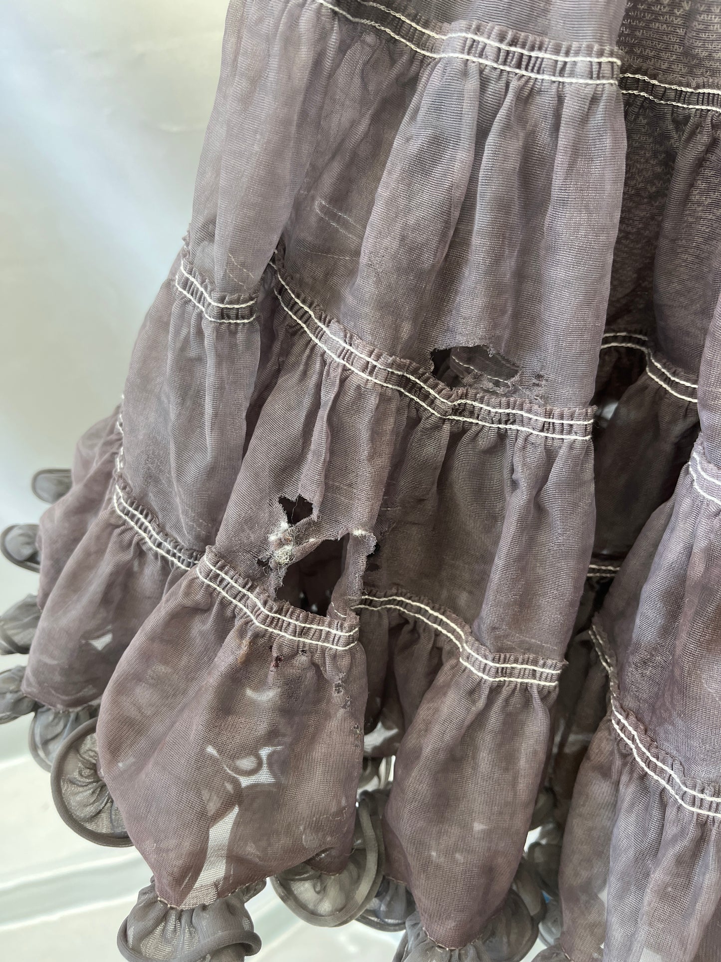 Vintage Ladies Grey Rockabilly Petticoat, Crinoline OS- Preowned