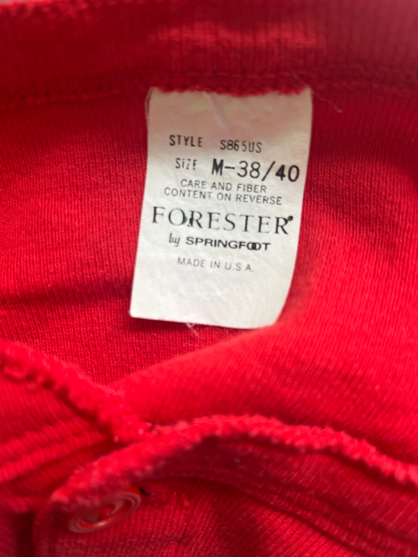 Union Suit Long Johns Mens Forester Red Medium Preowned