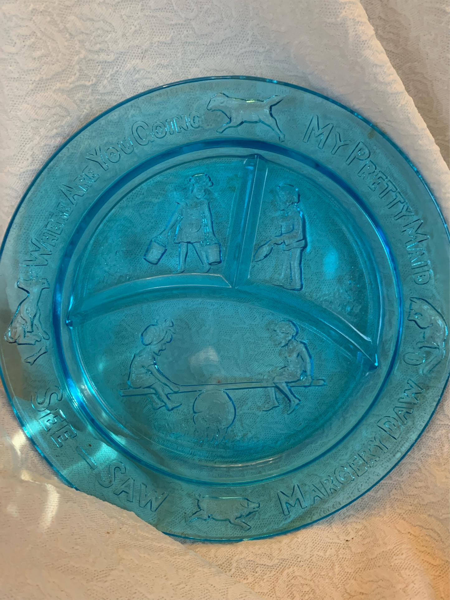 Indiana glass child nursery glassware plate