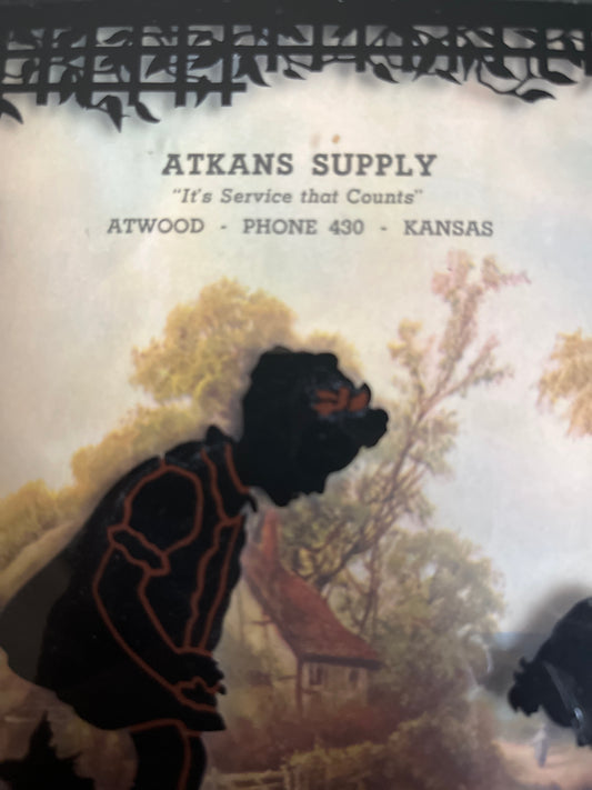 Vintage Reverse Painting 4x6 with thermometer - Atkans Supply