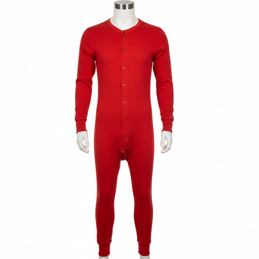 Union Suit Long Johns Mens Red Medium 38 - 40" Preowned Healthknit