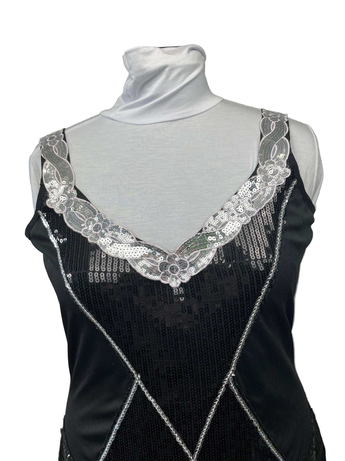 1920's Flapper Women's Dress, Black, 3XLG Preowned