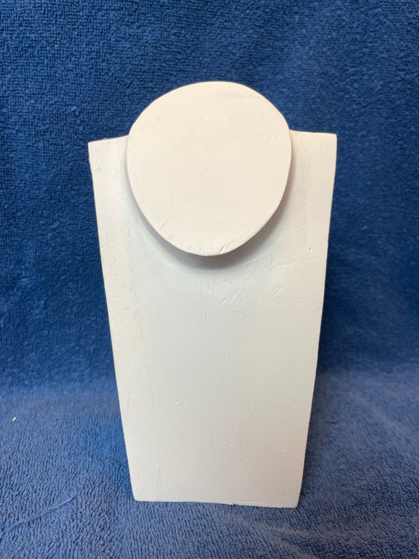 Necklace Jewelry Display Bust- Wood White Oval Neck 8"