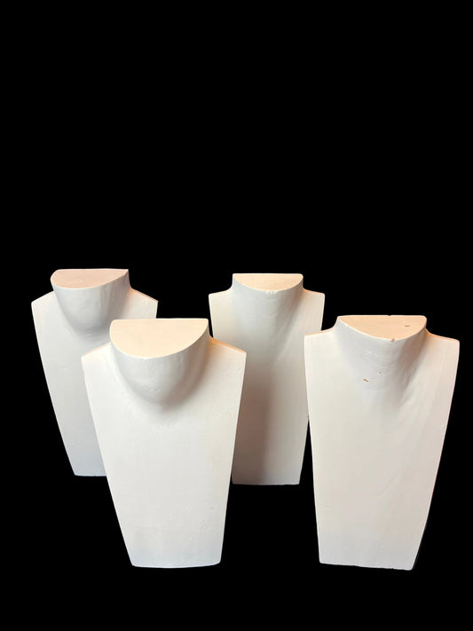 Necklace JewelryDisplay  Bust- Wood White 12”