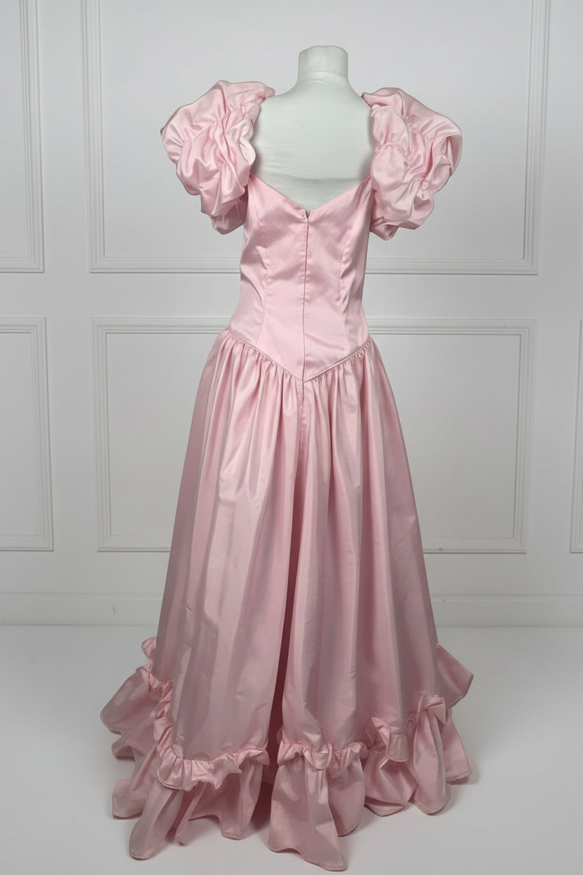 1980's Pink Prom Ball Gown Dress Women's Size Medium