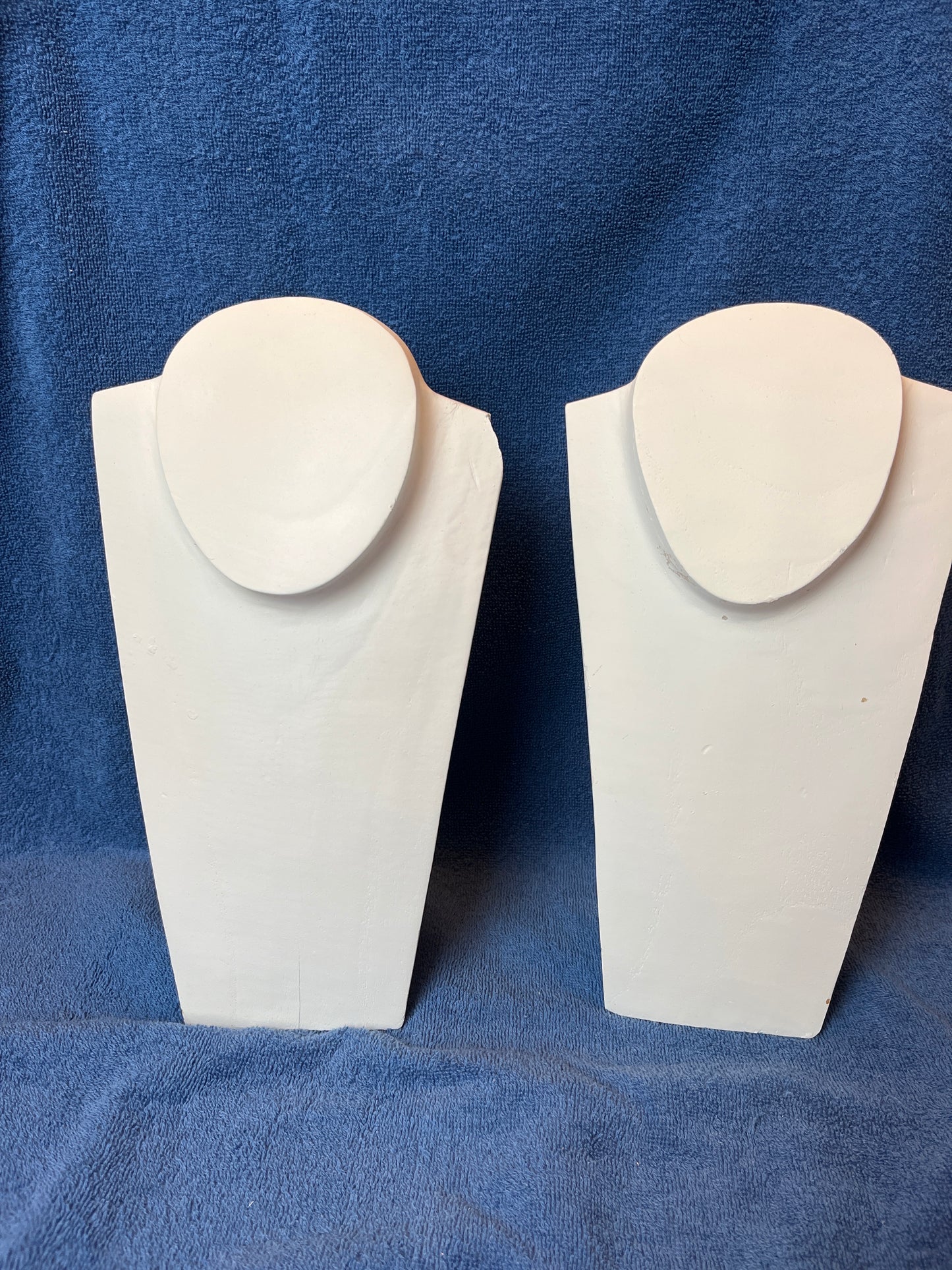 Necklace Jewelry Display Bust- Wood White Oval Neck 12"