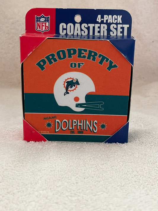 NFL AFC Miami Dolphins 4 Coasters