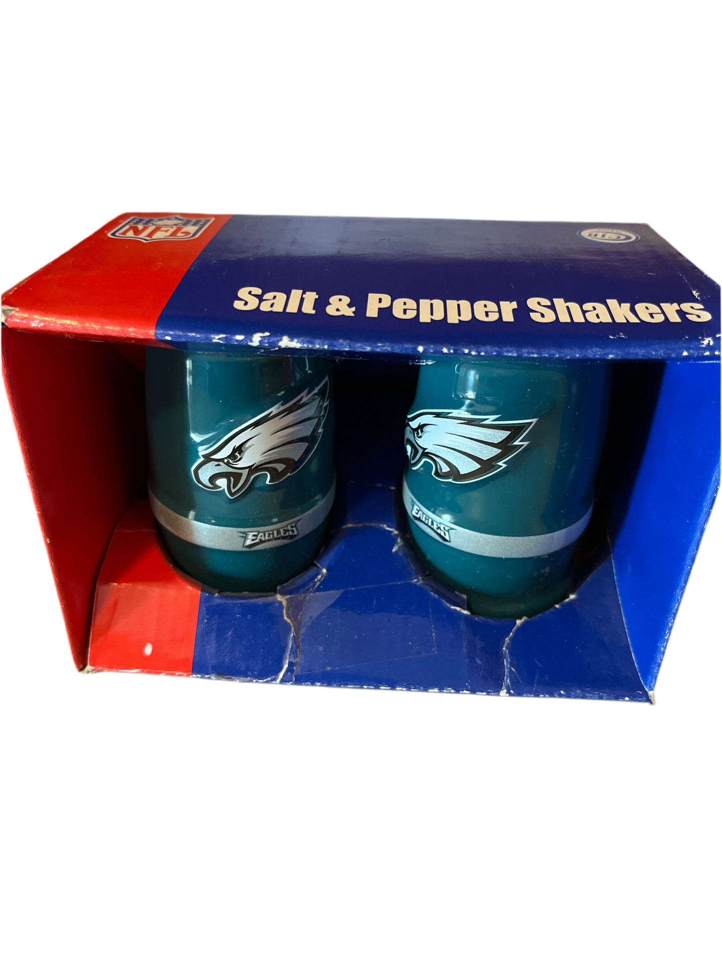 NFL Philadelphia Eagles Ceramic Salt & Pepper Shaker Set, Encore New